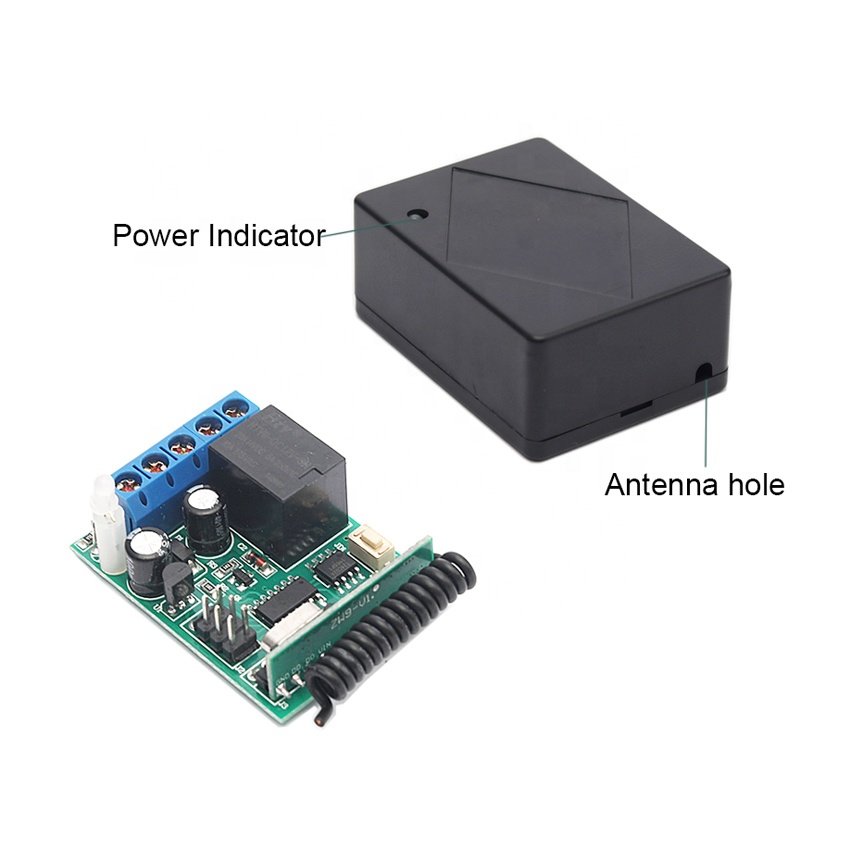 DC 12V 1CH 433Mhz RF Wireless Relay Remote Control Light Momentary Switch Transmitter with Receiver (1relays)