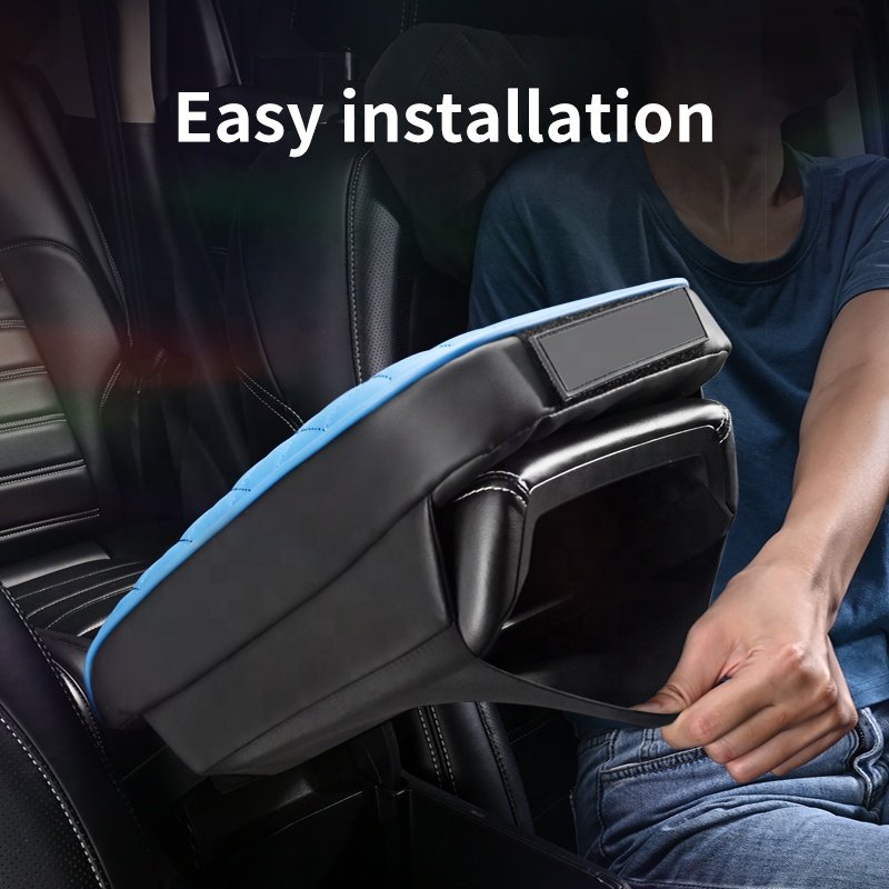 Anjuny Leather Arm Rest Pad Auto Boxs Pad Vehicle Protective Memory Foam Cover Luxury Car Armrest Box