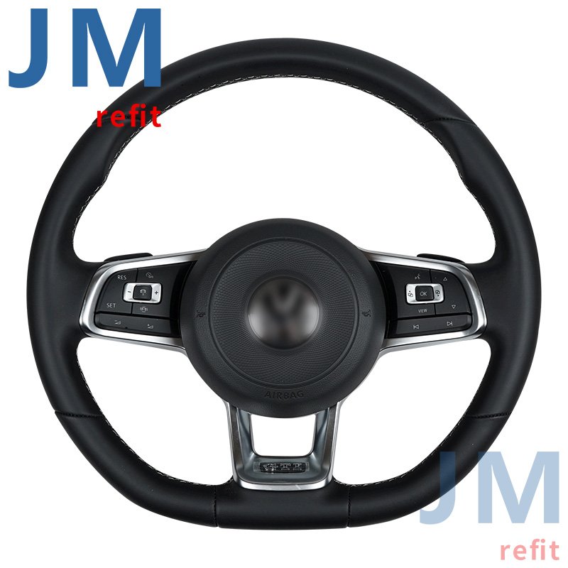 Full Leather Steering Wheel for VW MK7 MK7.5 MK6 MK5 Golf 7 Tiguan Passat Sport Old to New