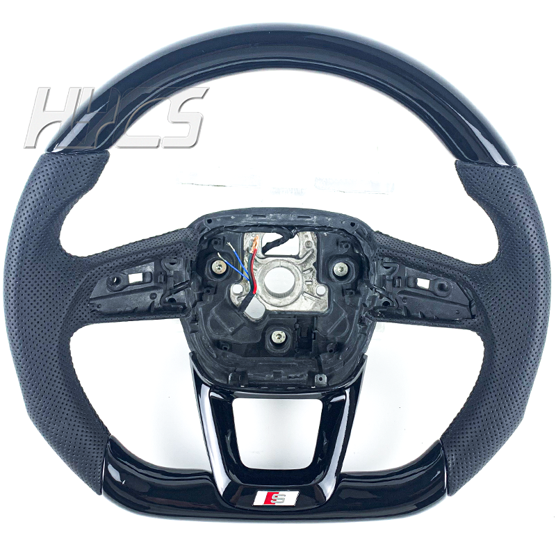 Customized car accessories For Audi A6 A7 A8 S6 S7 S8 C8 2018 2019 2020 2021 2022 2023 Gloss Black Steering Wheel