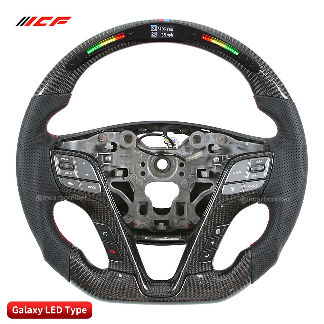 100% Real Carbon Fiber LED Steering Wheel for Hyundai Accent Sonata SanteFe