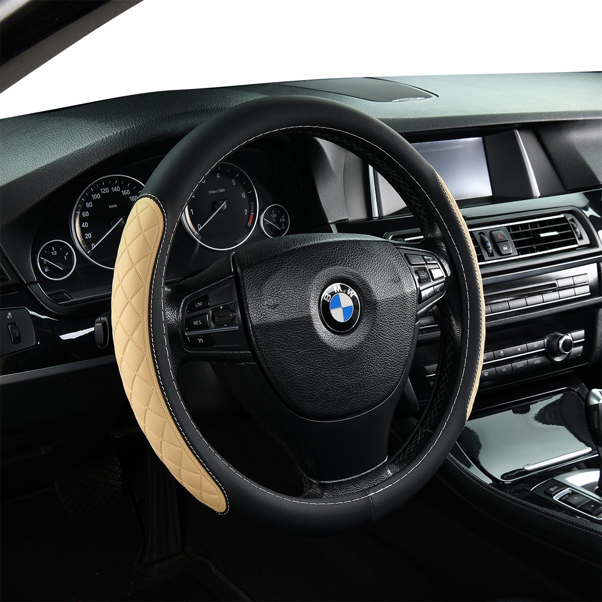 The world's best-selling, all-leather embossed non-slip, the car steering wheel cover general 15-inch