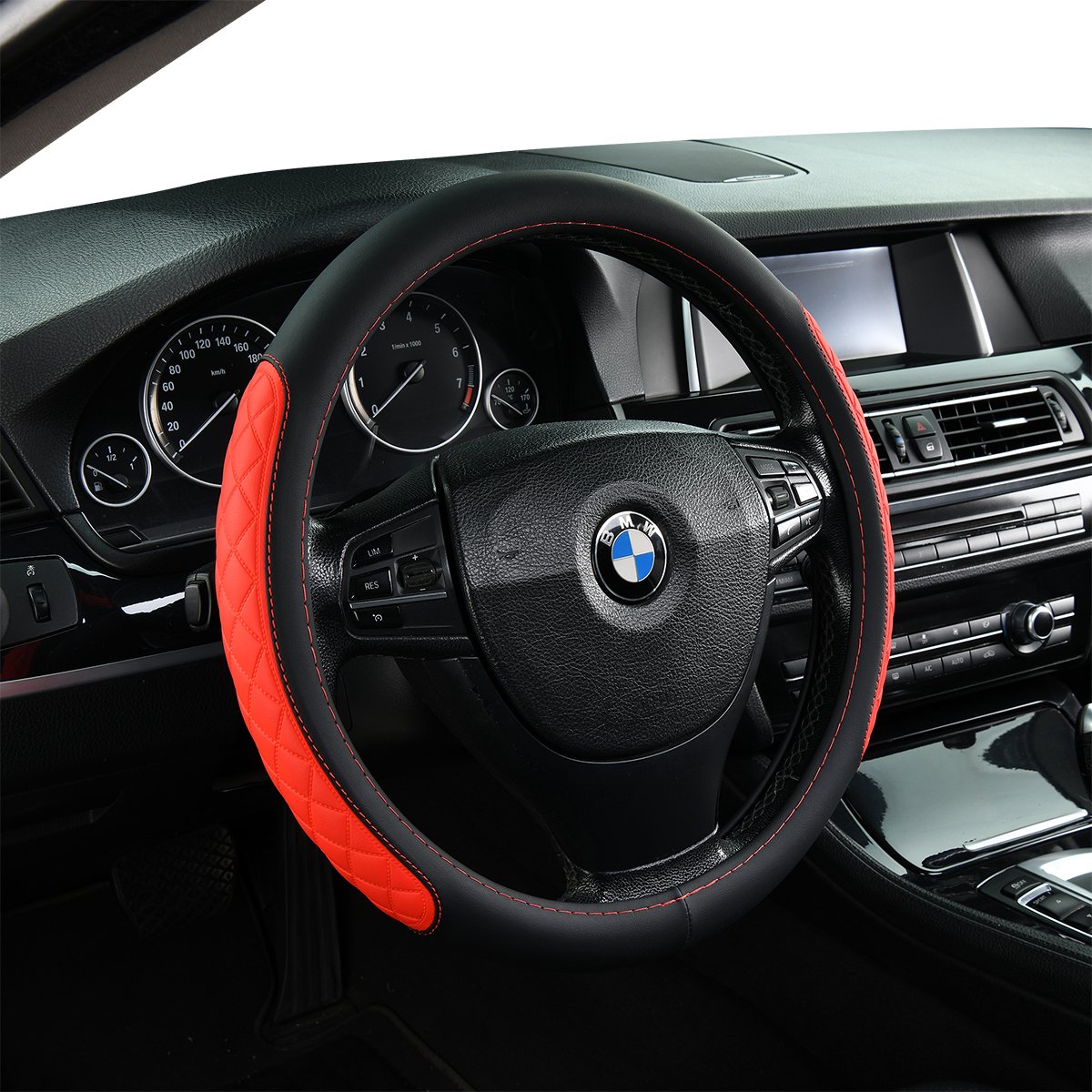 The world's best-selling, all-leather embossed non-slip, the car steering wheel cover general 15-inch