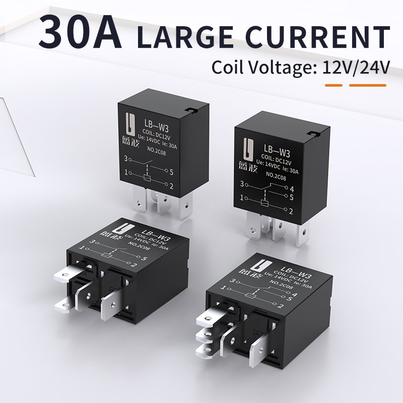 LANBOO Large Current Violet Relay 12V/24V 30A 4PIN/5PIN 1NO/1NO1NC Automobile Universal Relay