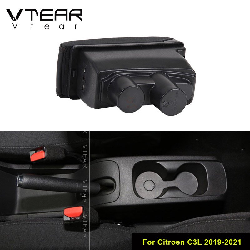 Vtear Car Armrest Interior Center Console Arm Rest Storage Box Car-Styling Decoration Accessories Parts for Citroen C3L 2021