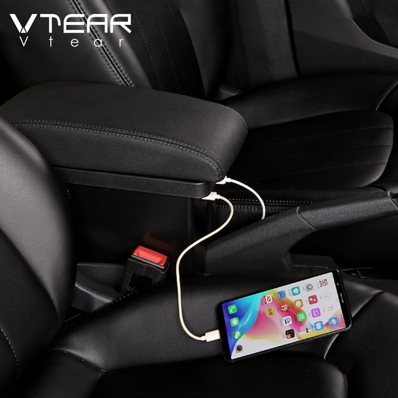 Vtear Car Armrest Interior Center Console Arm Rest Storage Box Car-Styling Decoration Accessories Parts for Citroen C3L 2021