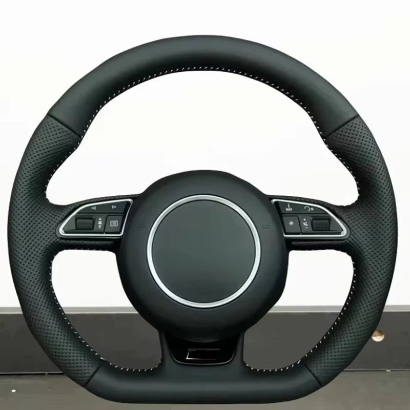 Fully Perforated Steering Wheel Flat Bottom Steering Wheel Campaign Assembly For Audi A3 A4 A5 A6 A7 Q3 Q5 Q7