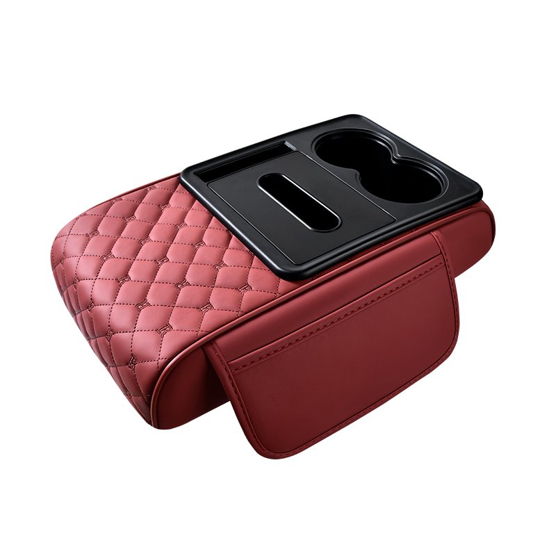 Luxury Leather Car Interior Accessories Armrest Protection Cushion Central Console Phone Cup Bottle Napkin Storage Storage Box