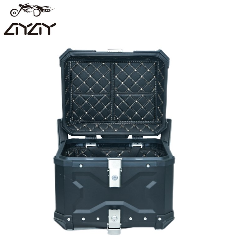 45L Factory Direct Motorcycle Top Box Aluminum Alloy General Purpose Tailbox with Armrests