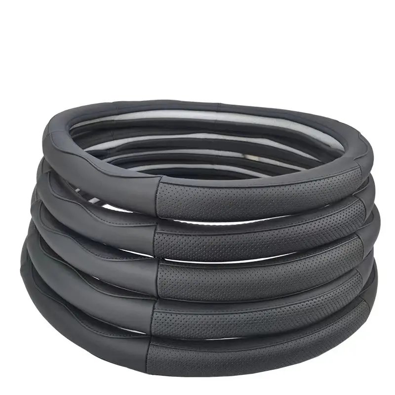 Real cow leather classic design car steering wheel cover manufacturer car steering wheel accessories
