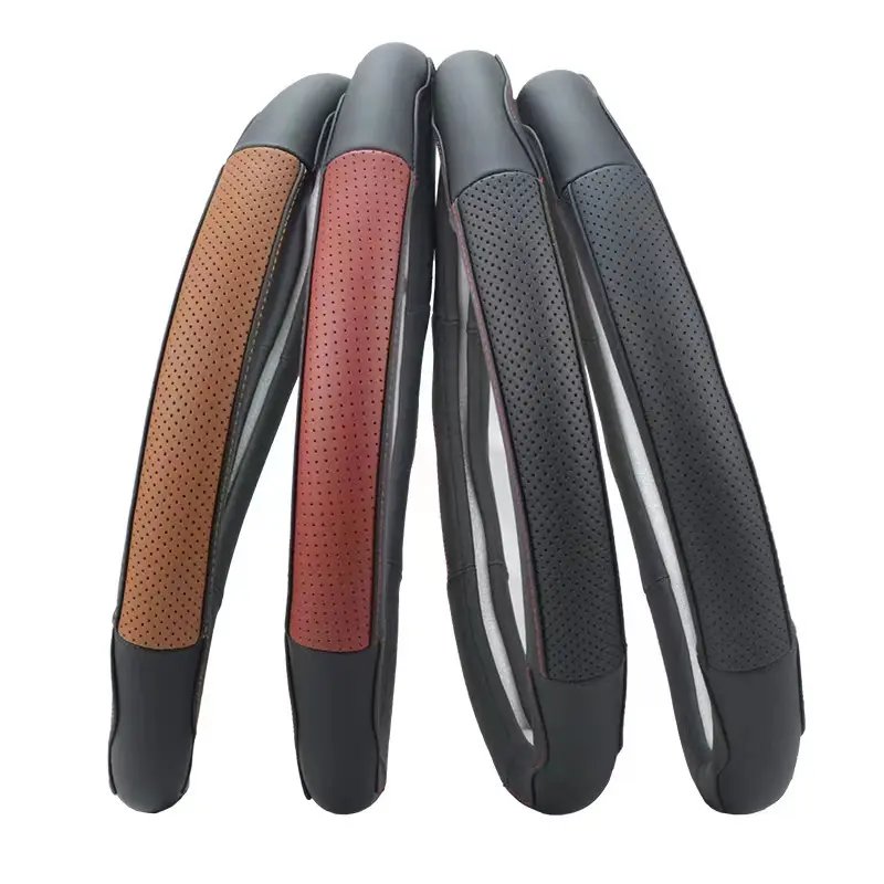 Real cow leather classic design car steering wheel cover manufacturer car steering wheel accessories