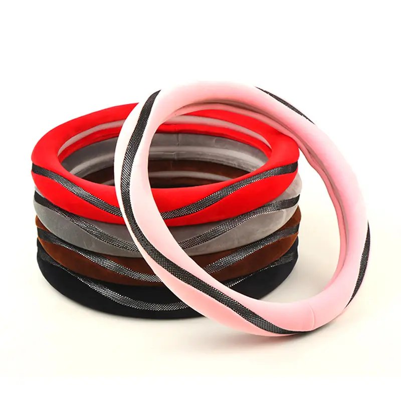 Real cow leather classic design car steering wheel cover manufacturer car steering wheel accessories