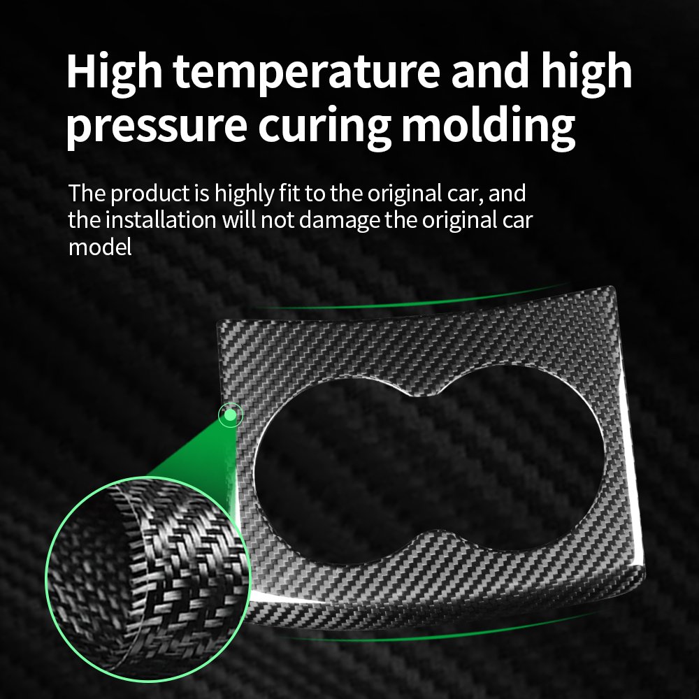 For Tesla Model X 2016-2021 Year Car Central Armrest Cup Frame Decoration Real Carbon Fiber Car Accessories Sticker