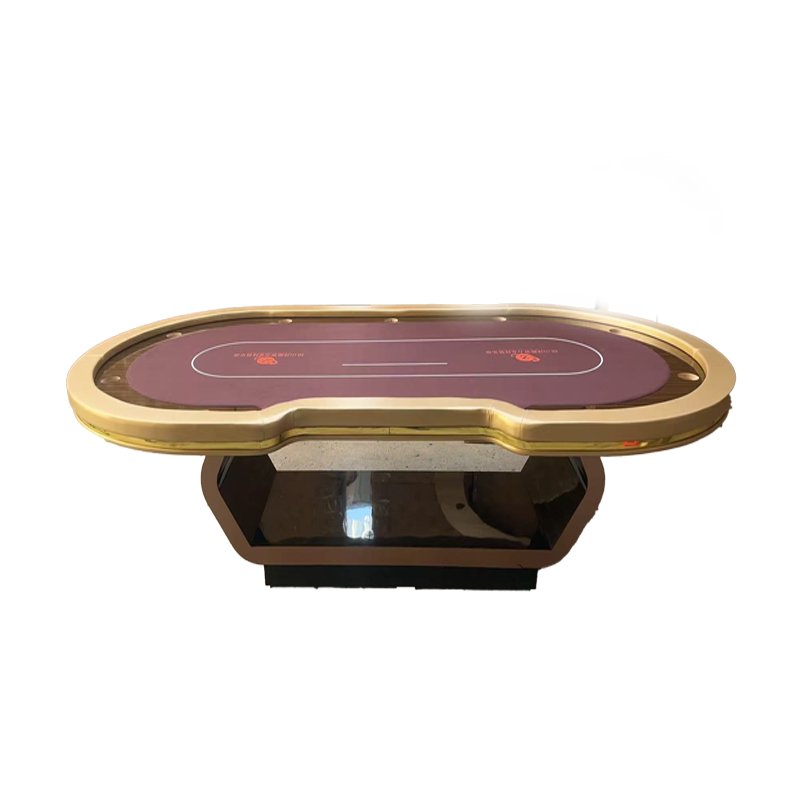 Beibeiying 102inch Casino Gambling Table Professional Poker Table Luxurious Texas Poker Table with Golden Cup Holders