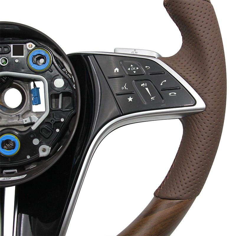Peach wood style perforated butterfly modified steering wheel for Mercedes Benz C GLC E S CLS AMG ZC-221-M5-F