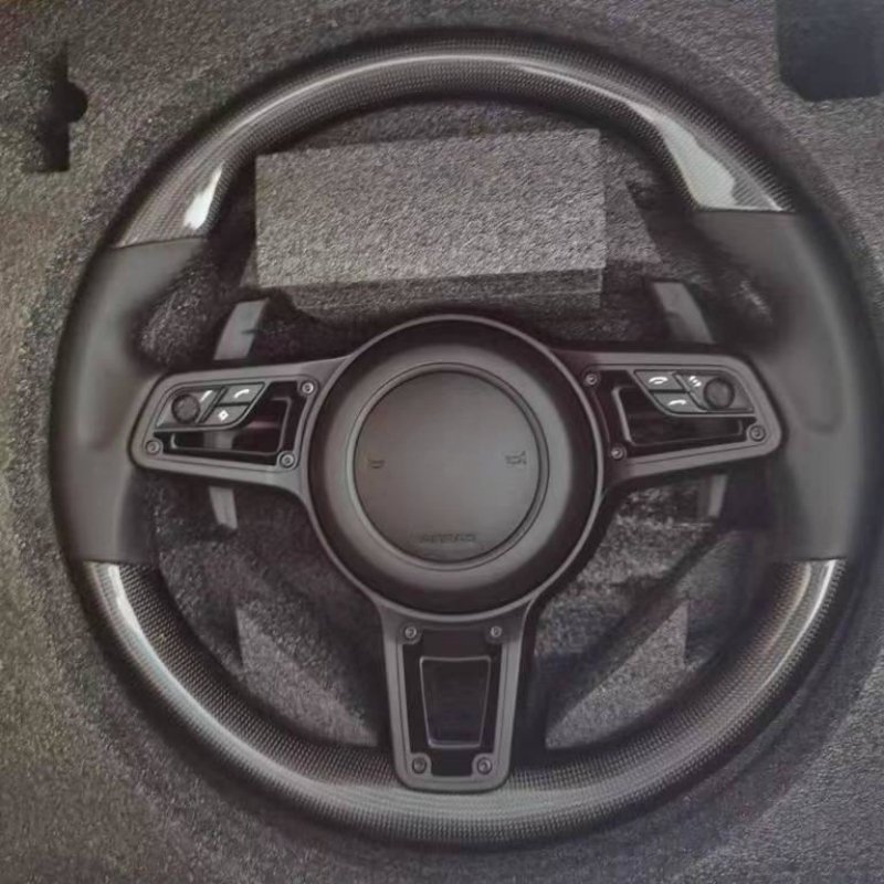 Fit for Porsche Panamera Cayenne Macan 718 911 Caycan 918 Taycan Carbon Fiber Leather Car Steering Wheel Car Accessories
