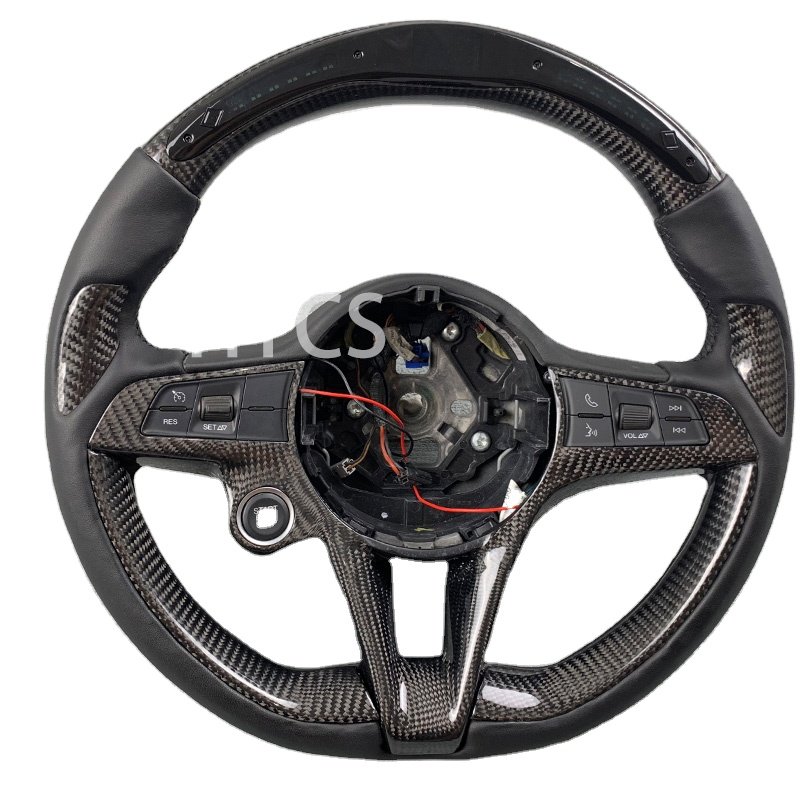Customized car accessories for Alfa Romeo Giulia Stelvio carbon fiber LED sports steering wheel
