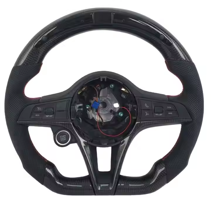 Customized car accessories for Alfa Romeo Giulia Stelvio carbon fiber LED sports steering wheel