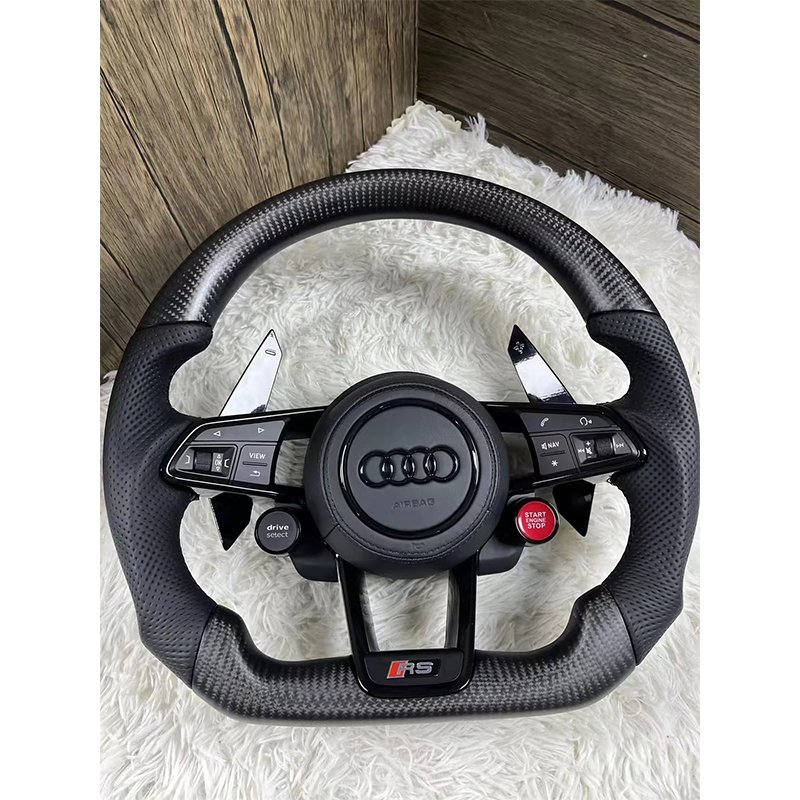 Real Carbon Fiber Steering Wheel Fit for Audi RS3 RS4 RS5 RS6 RS7 S3 S4 S5 S6 S7 Custom Car Steering Wheel