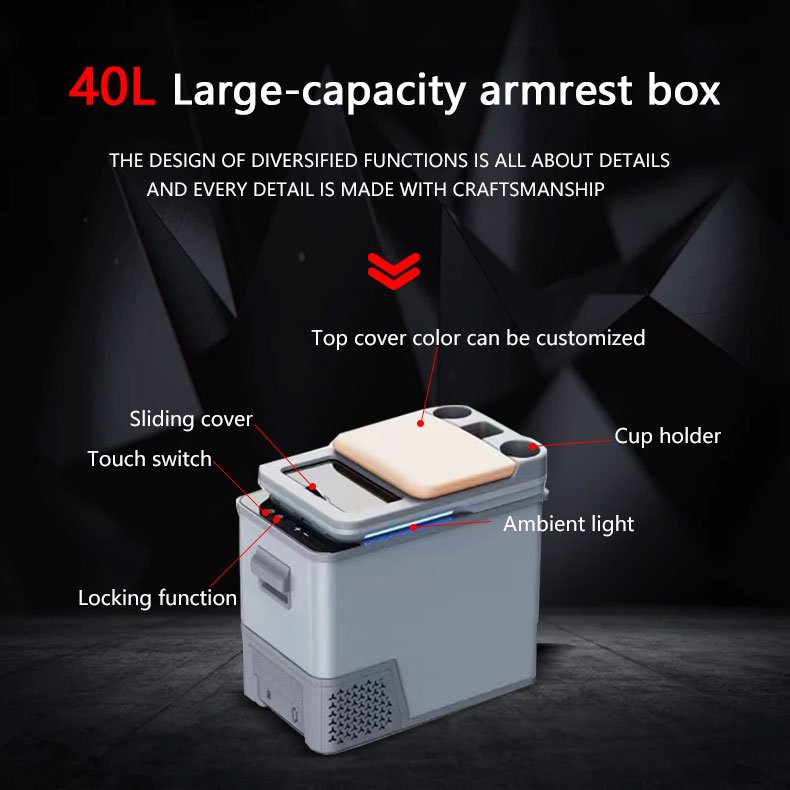 Multifunctional 40L Large Capacity Refrigerator Armrest Box Car Armrest Box Armrest Box for Car for Sprinter