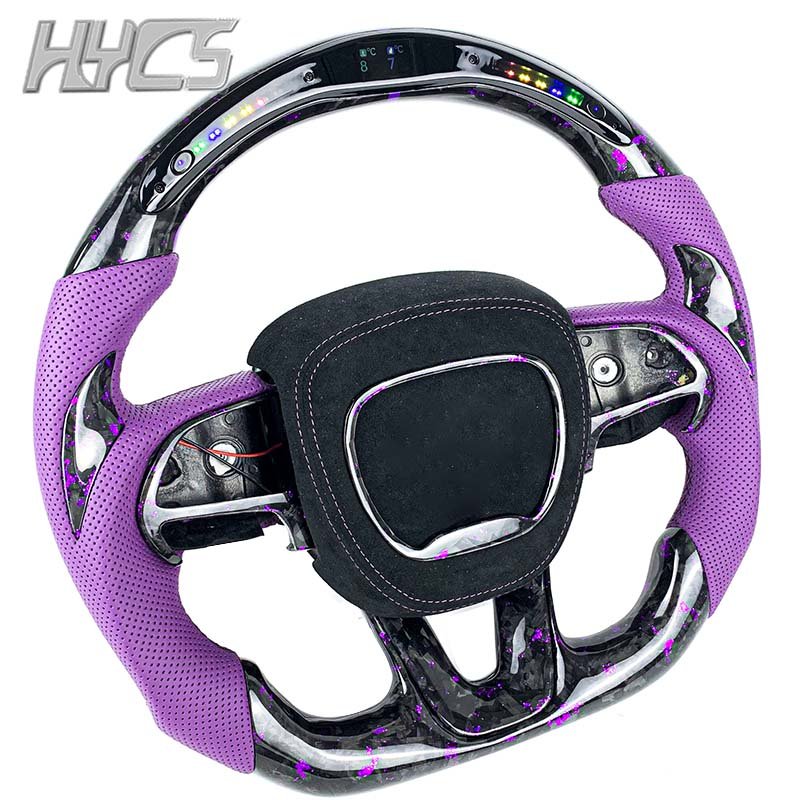 Car Accessories For Dodge Charger Challenger SRT 2015-NOW Customized LED display Carbon Fiber Steering Wheel