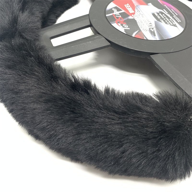 Fashion New Design Diamante Dallas Long Plush Fluffy Steering Wheel Cover