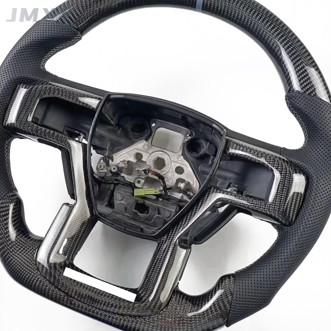 The car interior sports carbon fiber steering wheel is suitable for the Ford Raptor F150 steering wheel.