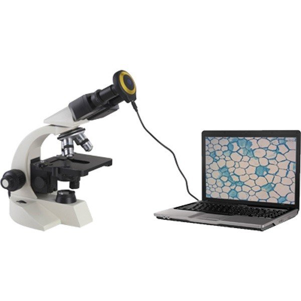 3.0MP No Interpolation Built in Relay Lens to Widen Field 8 Languages Software USB Digital Microscope Camera for Education Use