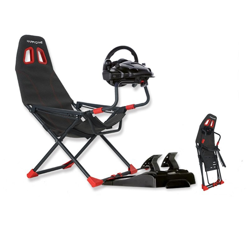 Foldable Race Car Simulator holder Seat Frame Home Driving Game Steering Wheel with Screen holder Pedal Stand with chair bracket