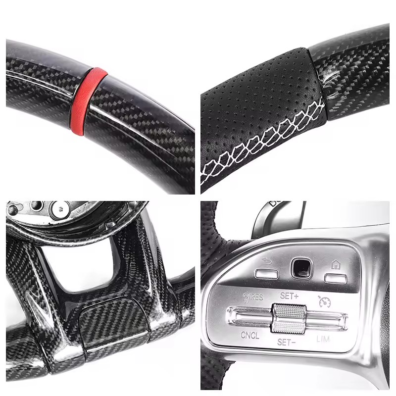 Custom Steering Wheel Volant Direksiyon Lenkrad for Mercedes Benz W212 W203 W204 W205 W222 W213 Cls Gle Glc 43 E63 E53 C63 Amg