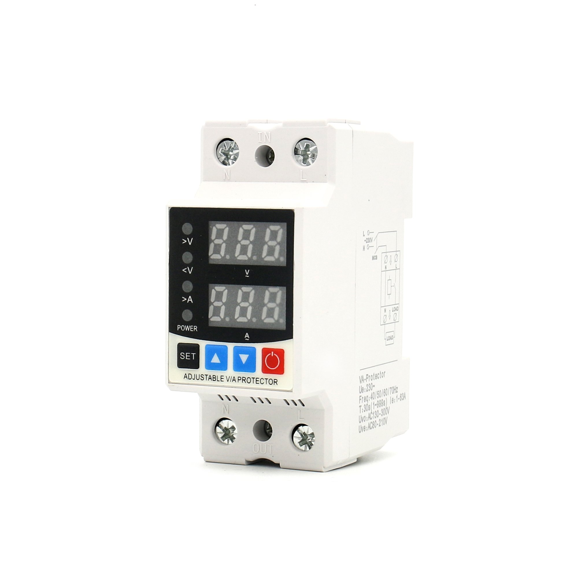 Din Rail Auto Reset Voltage Protector 220v 40a Over Voltage Protector