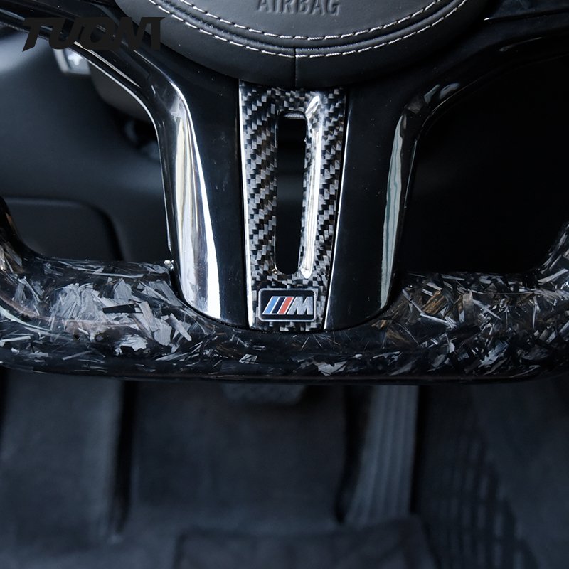 Real Carbon Fiber Steering Wheel Leather Steering Wheel Compatible With BMW Fit For G20 G30 G28