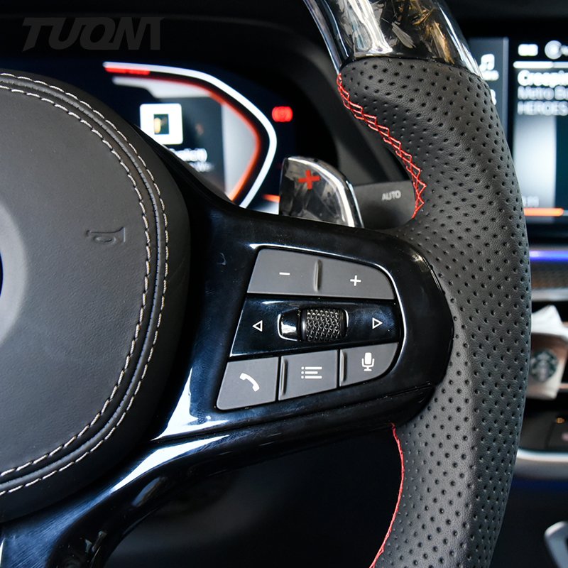 Real Carbon Fiber Steering Wheel Leather Steering Wheel Compatible With BMW Fit For G20 G30 G28