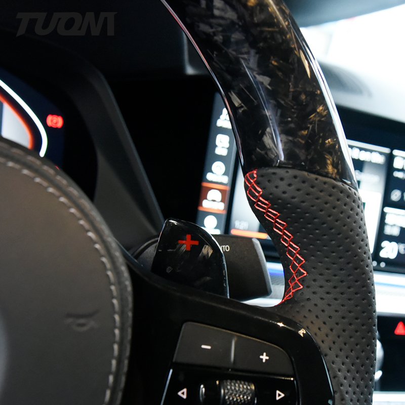 Real Carbon Fiber Steering Wheel Leather Steering Wheel Compatible With BMW Fit For G20 G30 G28