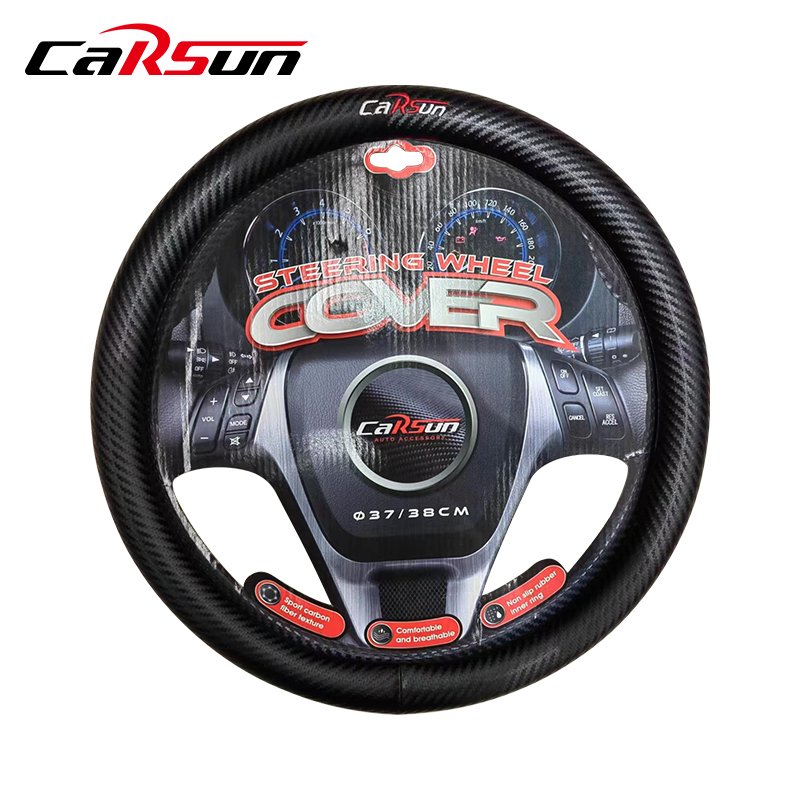PU Car Steering Wheel C6190 Handle Square PU Steering Wheel Cover 38CM Size