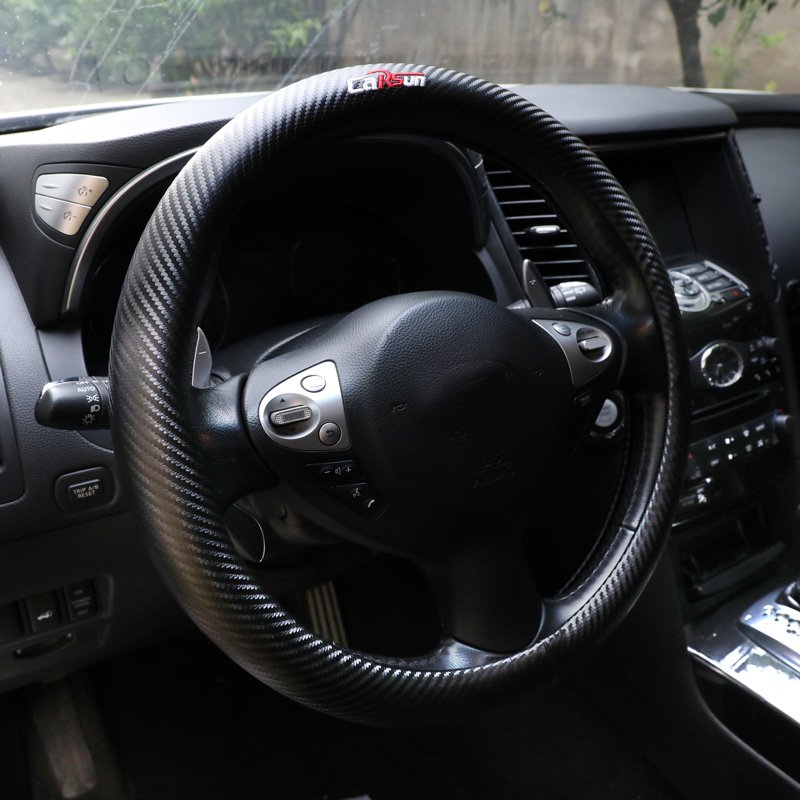PU Car Steering Wheel C6190 Handle Square PU Steering Wheel Cover 38CM Size