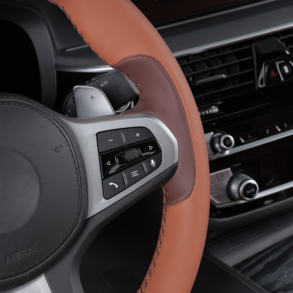 Dual tone design style the steering wheel has 57 colors choose from including for BMW Toyota Honda Hyundai which can customized