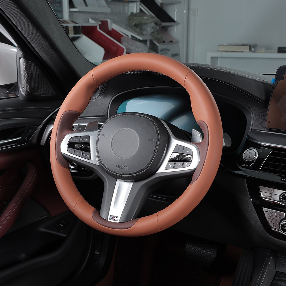 Dual tone design style the steering wheel has 57 colors choose from including for BMW Toyota Honda Hyundai which can customized