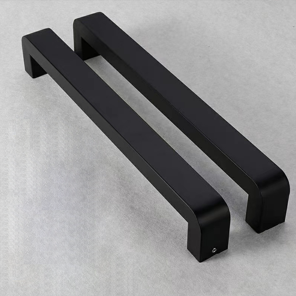 New Chinese Style Manufacturers Wholesale Stainless Steel Armrest Glass Back Pattern Xiangyun Light Luxury Hotel Door Handle