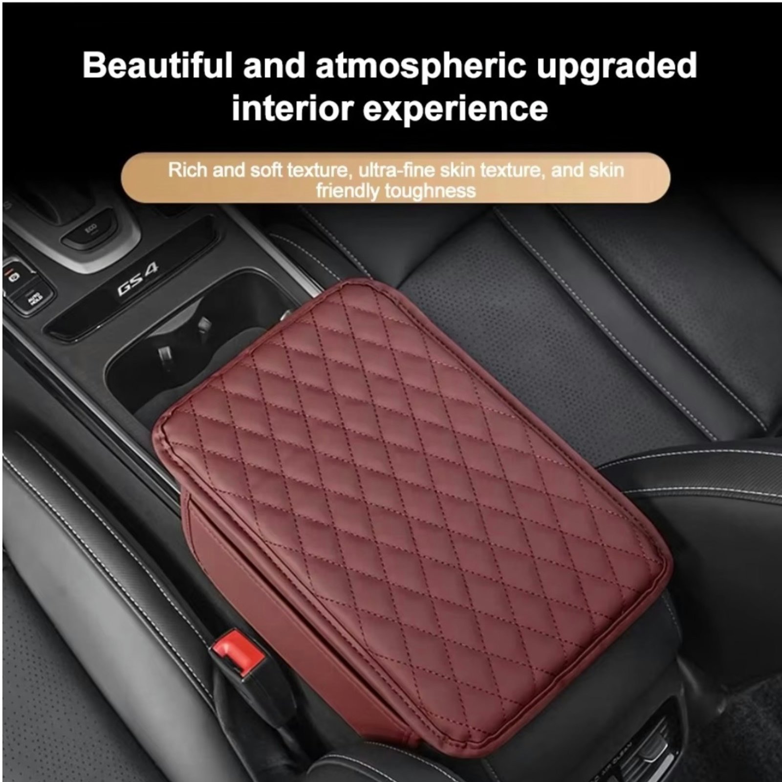 Memory Foam PU Leather Car Armrest Mat Cushion Center Console Arm Rest Protection Cushion Auto Armrests Storage Box Cover Pad