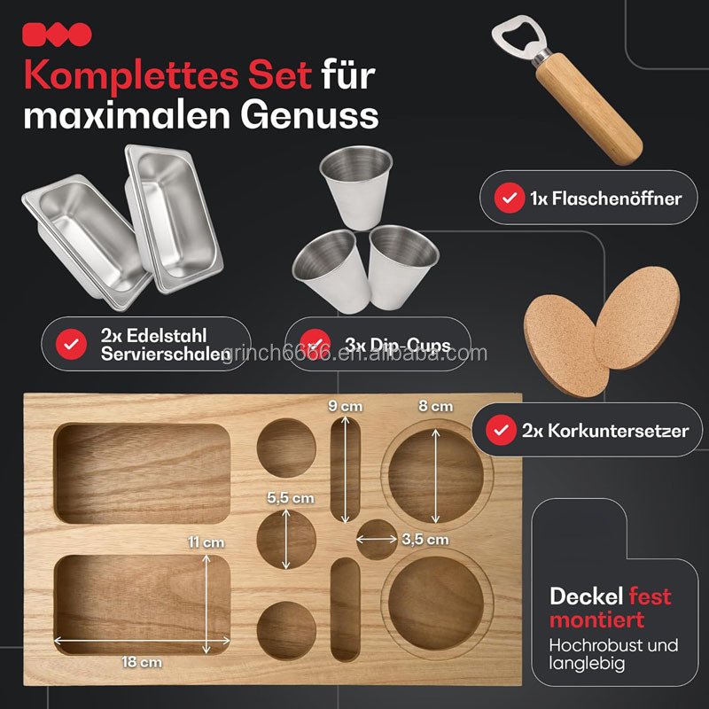 Premium Serving Bar Wood Snack Box Bottle Holder Serving Tray Wood Sofa Armrest Snack Drink Caddy Box