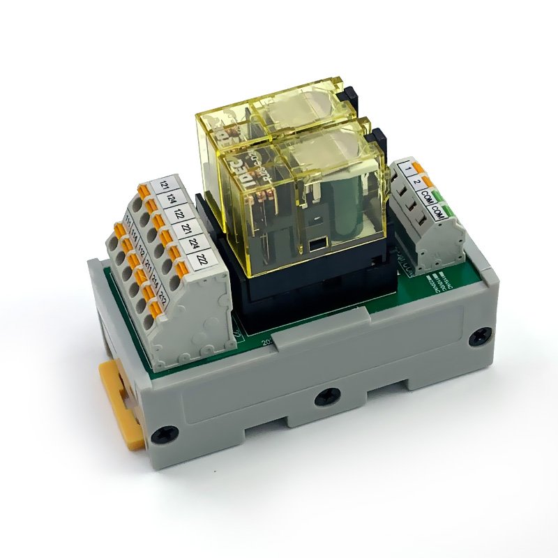 24VDC Miniature In-Line Relay Module 2 Open & 2 Closed High Power Contact Load Electromagnetic Switch