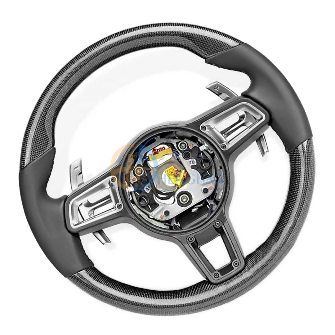 Factory Wholesale Price Carbon Fiber Steering Wheel For Porsche Cayenne Macan Panamera Cayman Boxster 718 911 Upgrade GT Style