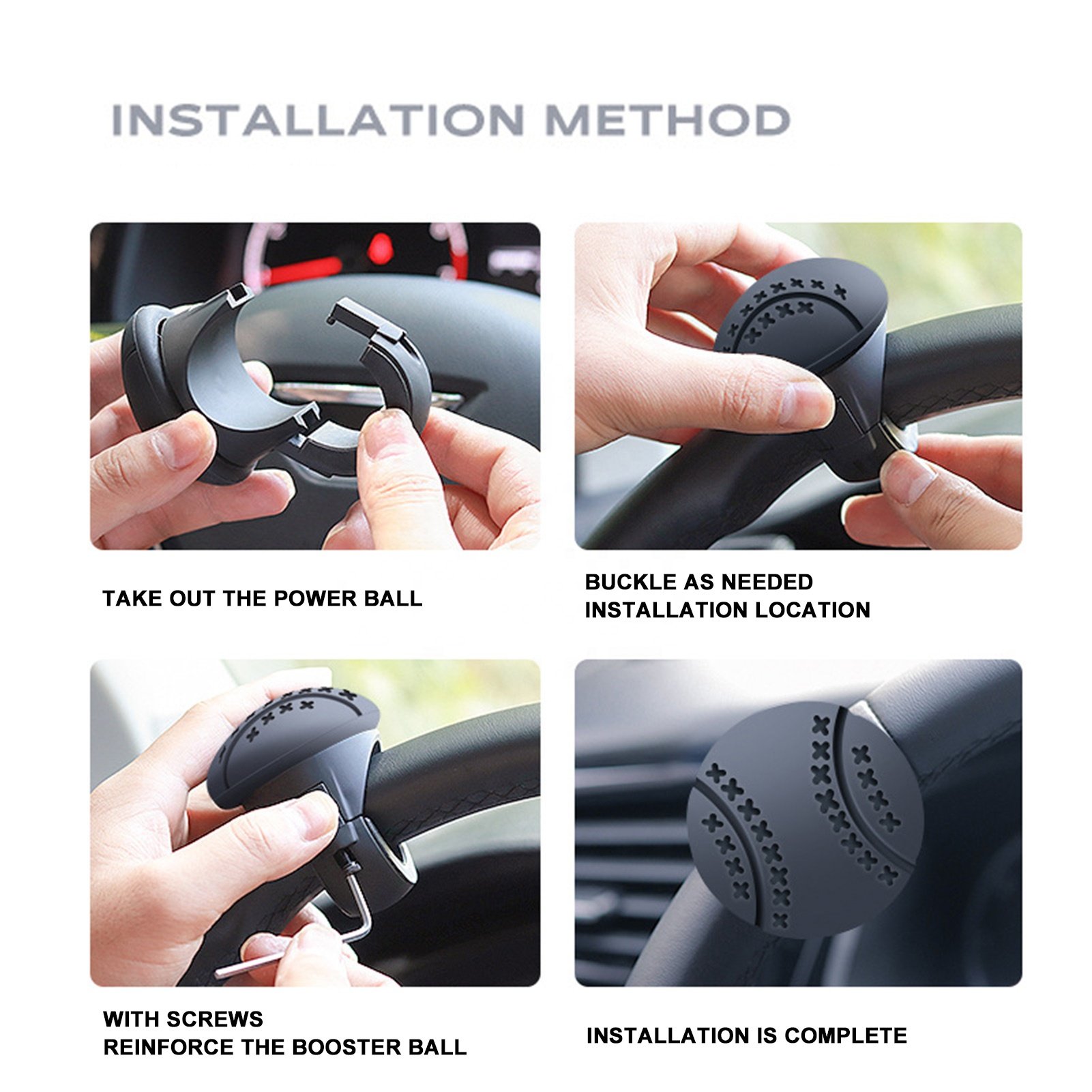 Steering Wheel Spinner Car Steering Wheel Accessories Ball Shaped Non-Slip Driving Helper Booster Steering Wheel Accessories