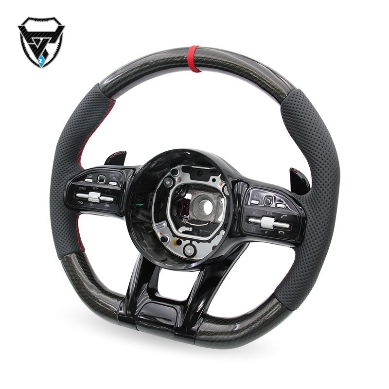 Carbon brazing custom color modification steering wheel for Mercedes Benz C GLC E S CLS AMG zc-809-t7-y