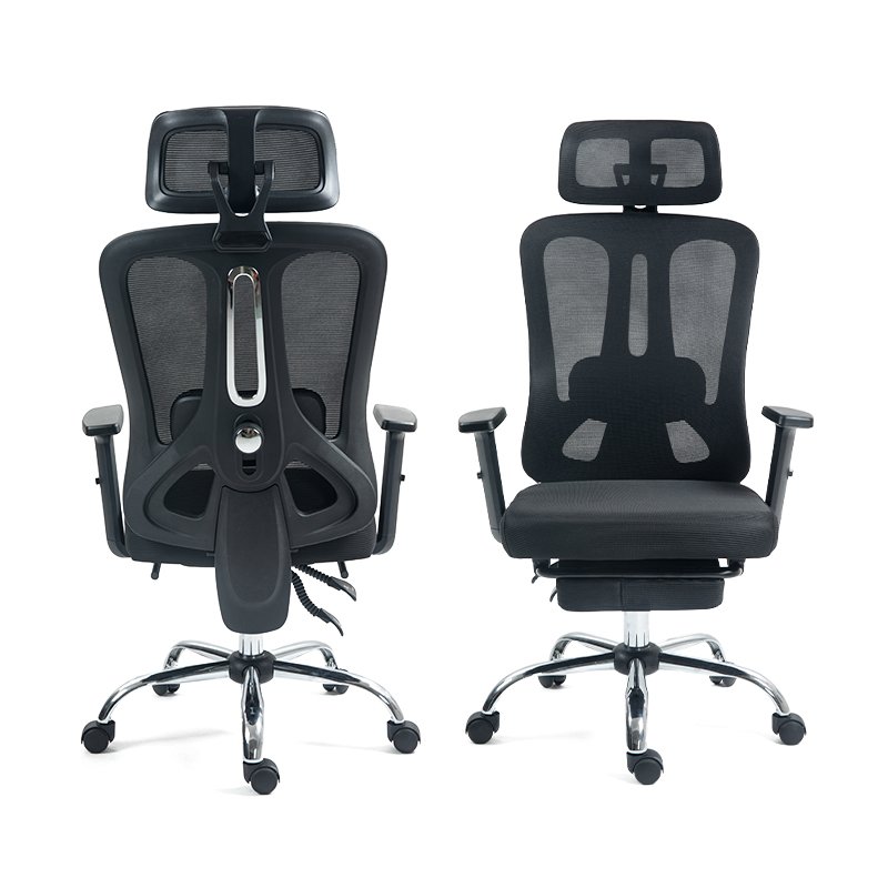 High Back Office Chair Flipping Armrests Mesh Gaming Chair Ergonomic with Leg Rest