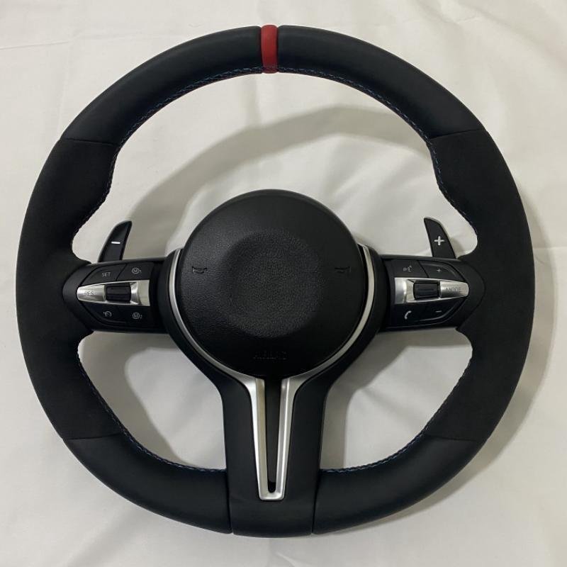 Custom Black Perforated Leather Carbon M Sport Steering Wheel For BMW F10 F30 F31 F32 F20 E92 E60 X6 E71 X5 E70 M3 M4 M5 M6