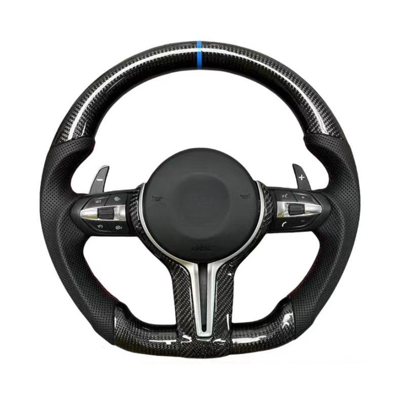 Custom Black Perforated Leather Carbon M Sport Steering Wheel For BMW F10 F30 F31 F32 F20 E92 E60 X6 E71 X5 E70 M3 M4 M5 M6