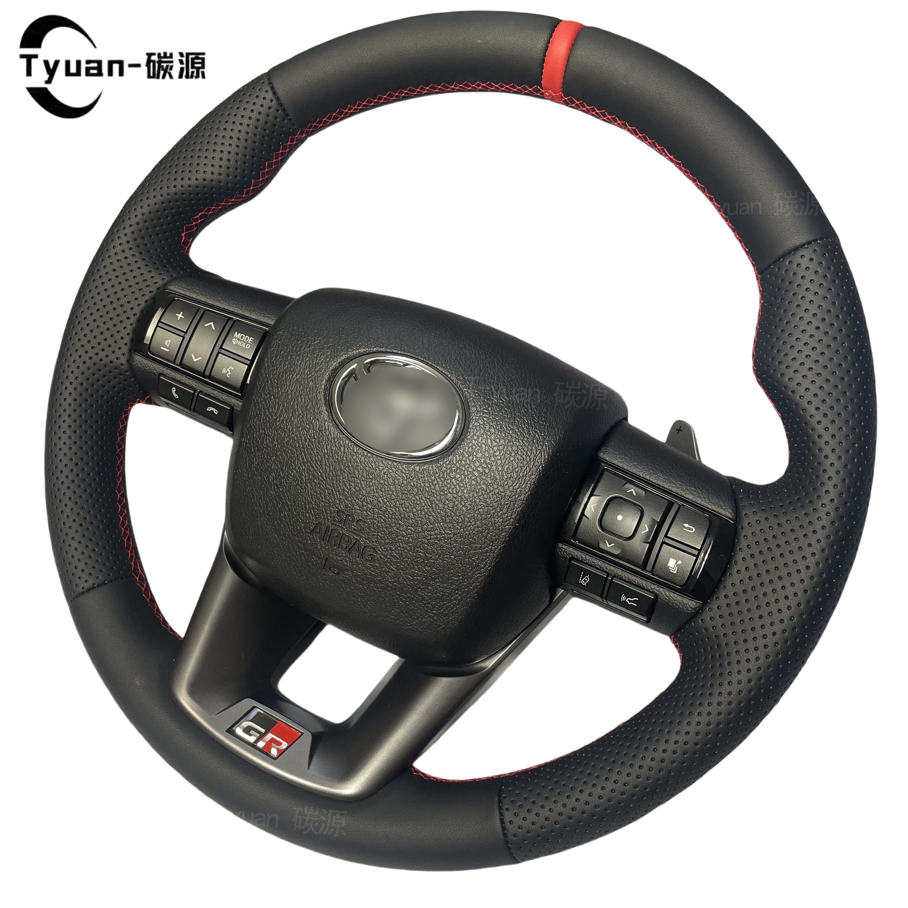 Custom Fit For Toyota Hilux D-Shape Leather Steering Wheel Sports and Luxury Design Car Accessory