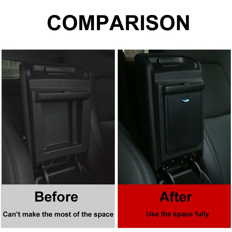 Car Magnetic Center Console Hidden Storage Box for Tesla Model 3 Y Armrest Hidden Organizer for Tesla Hidden Storage Box
